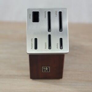 Zwilling J.A. Henckels Knife Block Holder Wooden Stainless Steel 6 Slot